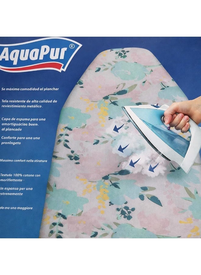 غطاء طاولة حديد مقاوم للحرارة من مادة فاخرة سهلة التركيب سطح نظيف يناسب طاولة الكي مقاس 120 × 38 سم  للاستخدام المنزلي والغسيل، - Image 3